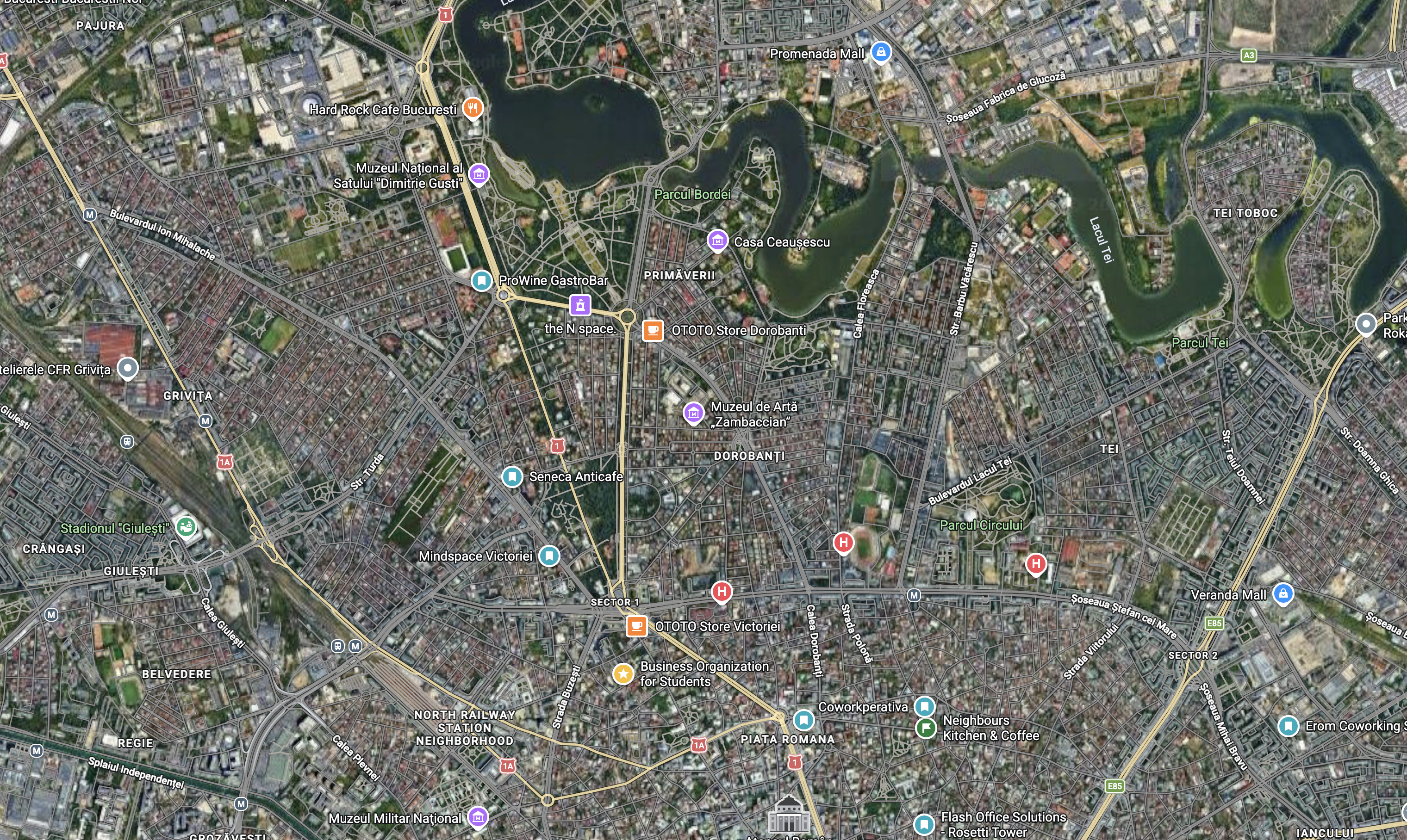 Hartă amplasament DJR Central - Piața Iancului, București