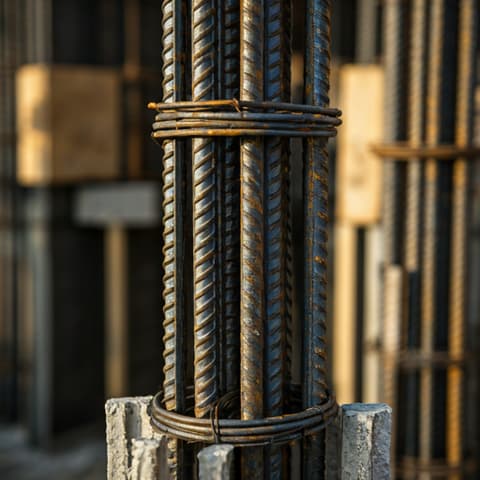 Detaliu armătură stâlp de beton